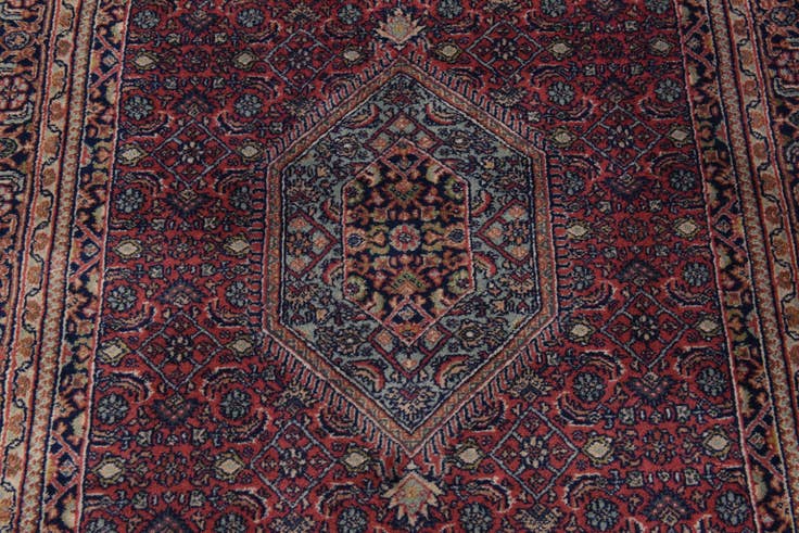Detail image of 4' x 10' Hand Knotted Bidjar Persian Wool Runner Rug