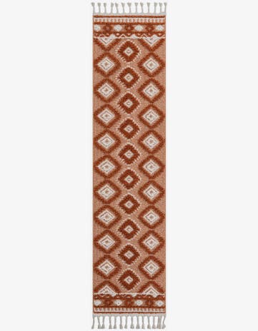 Rust Red Boho Runner Rug