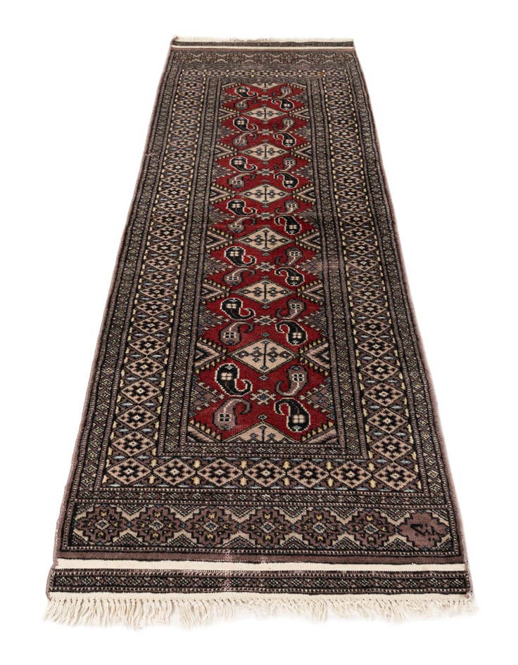 Detail image of 2' 1 x 6' 6  Hand Knotted Bokhara Oriental Wool Runner Rug