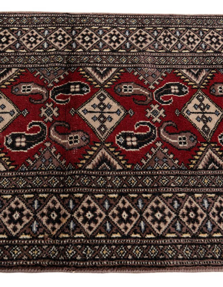 Detail image of 2' 1 x 6' 6  Hand Knotted Bokhara Oriental Wool Runner Rug