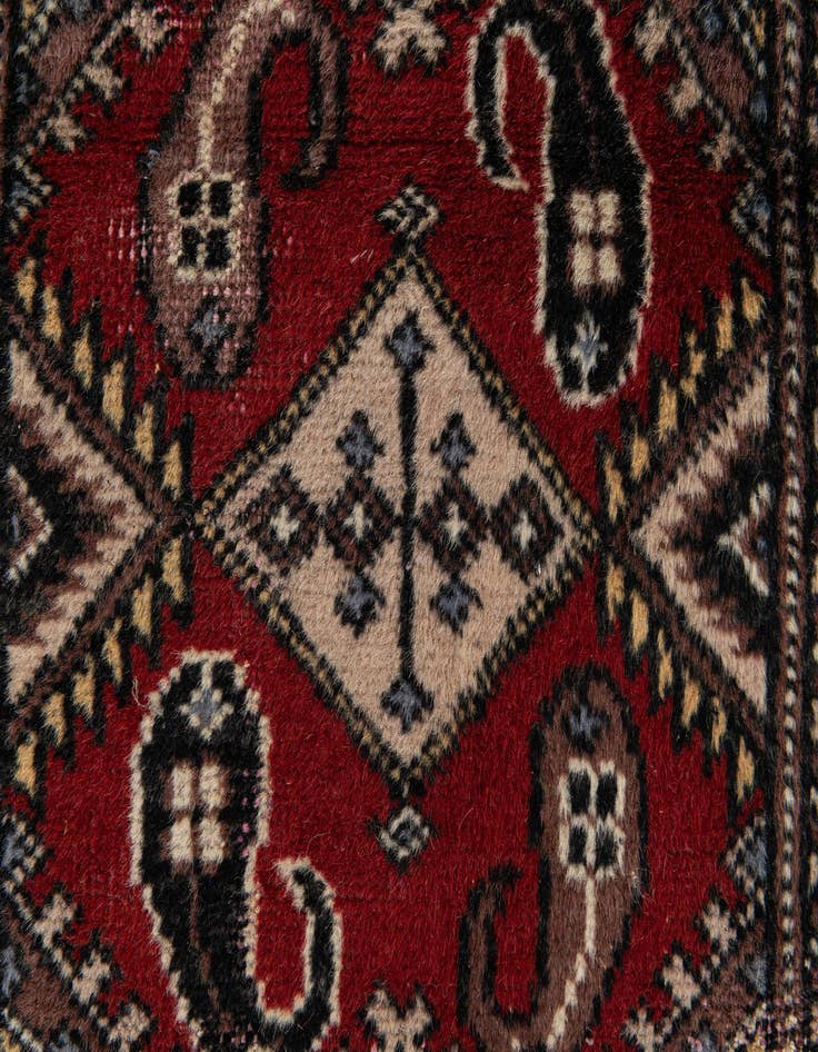 Detail image of 2' 1 x 6' 6  Hand Knotted Bokhara Oriental Wool Runner Rug