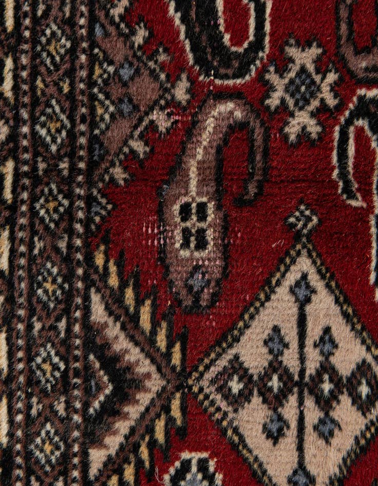 Detail image of 2' 1 x 6' 6  Hand Knotted Bokhara Oriental Wool Runner Rug