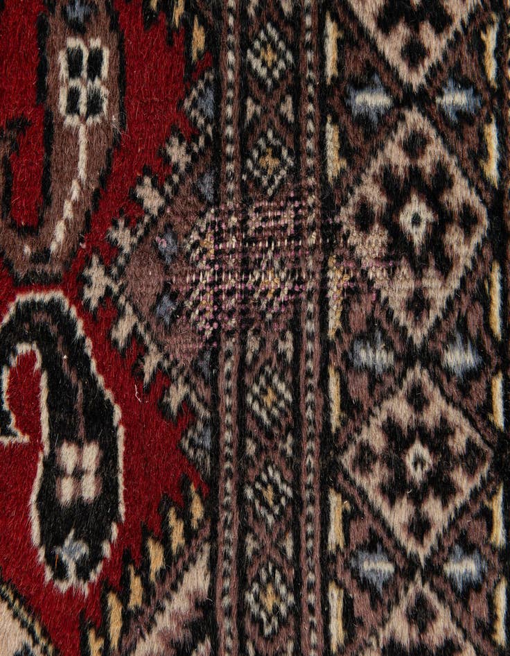 Detail image of 2' 1 x 6' 6  Hand Knotted Bokhara Oriental Wool Runner Rug