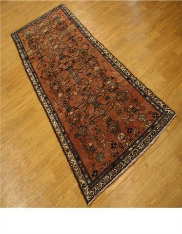 Detail image of 3' x 8' 10 Hand Knotted Hamedan Persian Wool Runner Rug