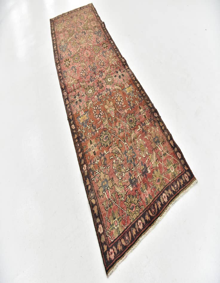 Detail image of 3' 9 x 11' 3 Hand Knotted Hamedan Persian Wool Runner Rug