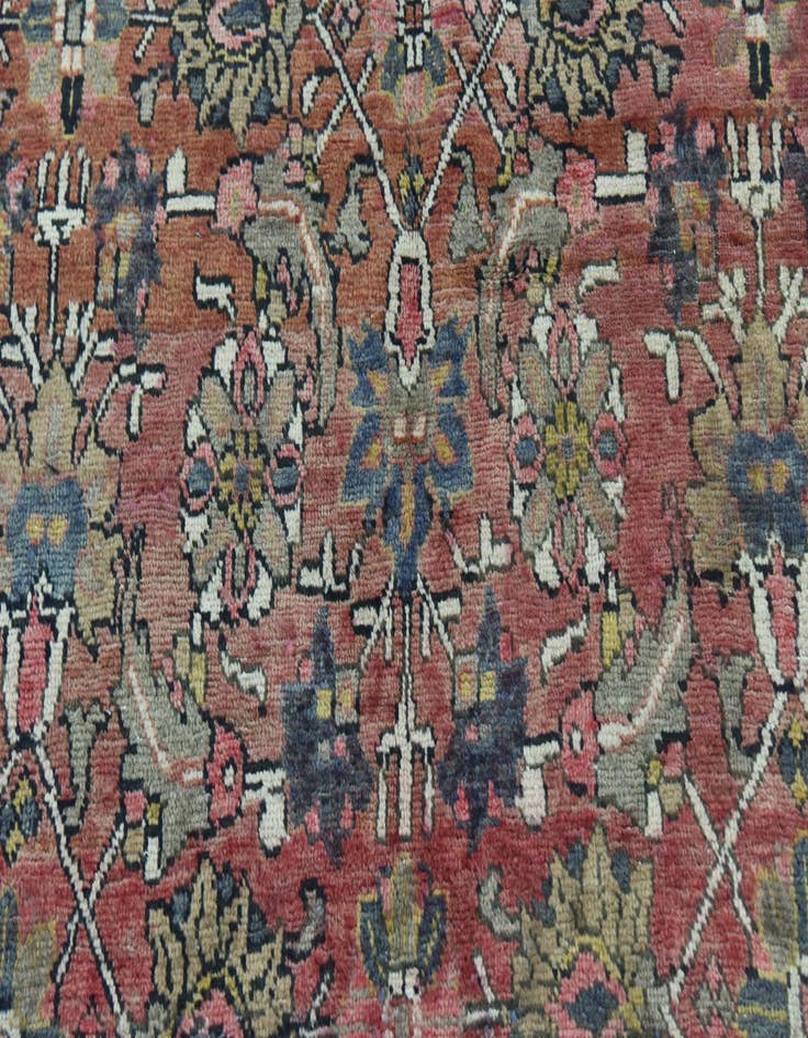 Detail image of 3' 9 x 11' 3 Hand Knotted Hamedan Persian Wool Runner Rug