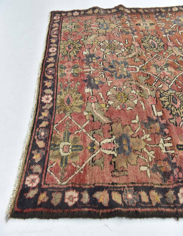 Detail image of 3' 9 x 11' 3 Hand Knotted Hamedan Persian Wool Runner Rug