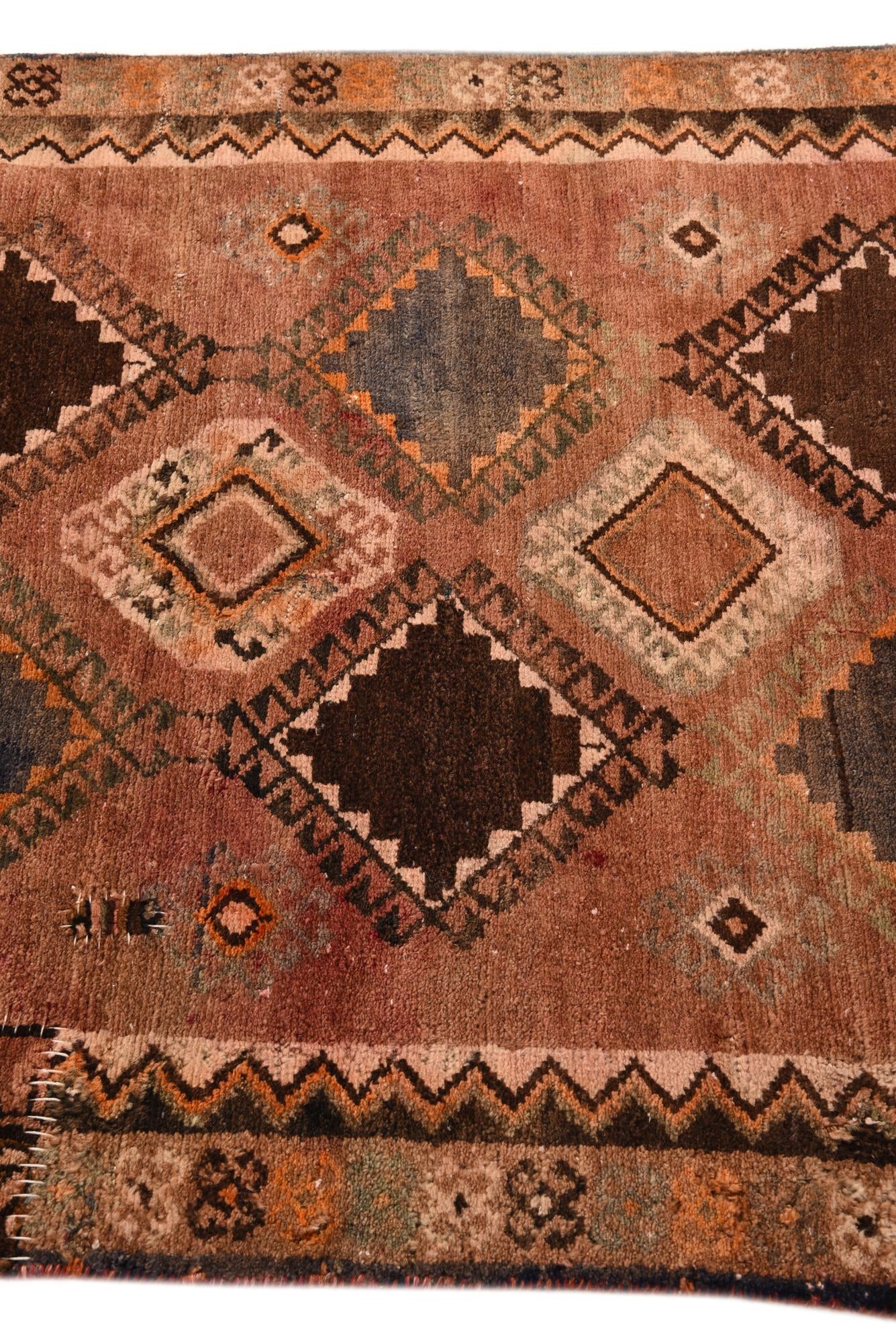 3' 9 x 8' Hand Knotted Hamedan Persian Wool Runner Rug