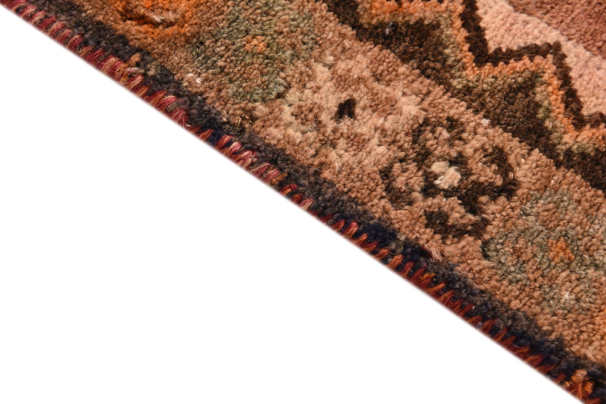 3' 9 x 8' Hand Knotted Hamedan Persian Wool Runner Rug