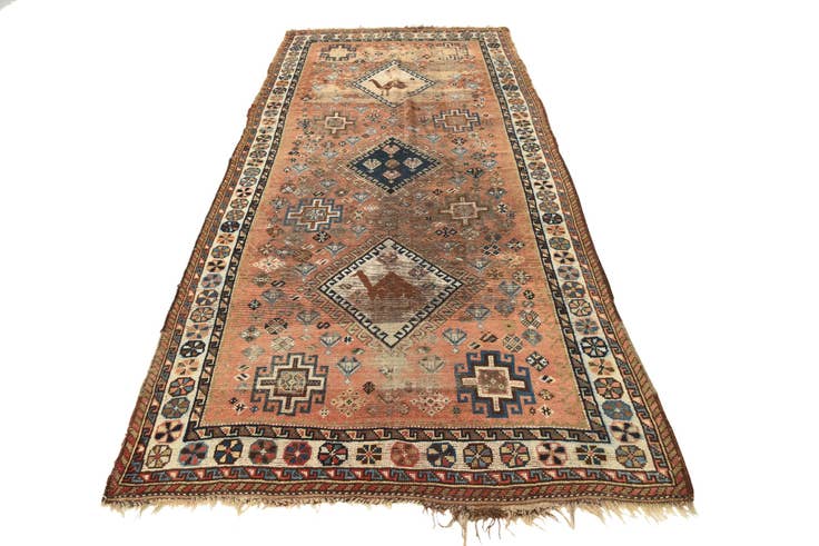 Detail image of 4' 4 x 9' 4 Hand Knotted Hamedan Persian Wool Runner Rug