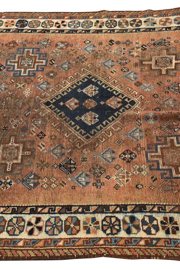 Detail image of 4' 4 x 9' 4 Hand Knotted Hamedan Persian Wool Runner Rug