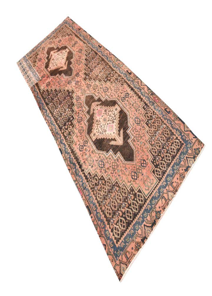 3' 5 x 9' 6 Hand Knotted Hamedan Persian Wool Runner Rug