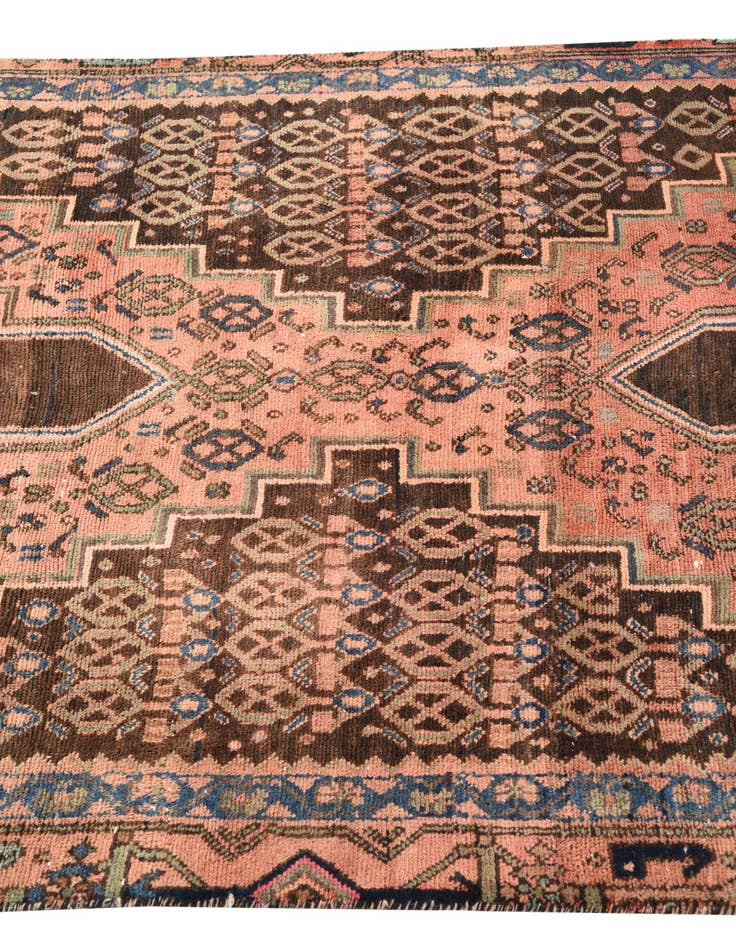 Detail image of 3' 5 x 9' 6 Hand Knotted Hamedan Persian Wool Runner Rug