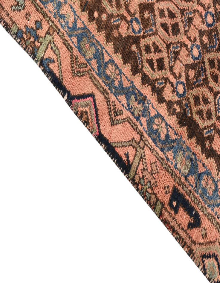 Detail image of 3' 5 x 9' 6 Hand Knotted Hamedan Persian Wool Runner Rug