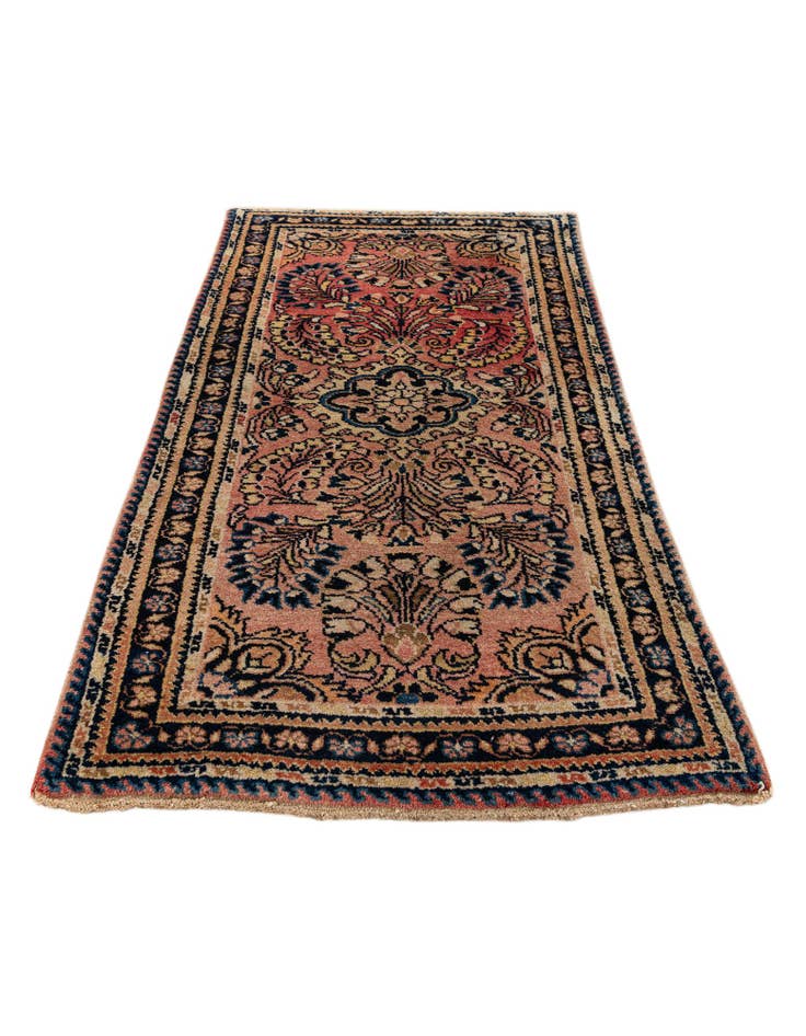 Detail image of 2' 1 x 3' 10 Hand Knotted Hamedan Persian Wool Runner Rug