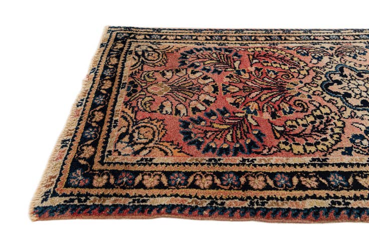 Detail image of 2' 1 x 3' 10 Hand Knotted Hamedan Persian Wool Runner Rug