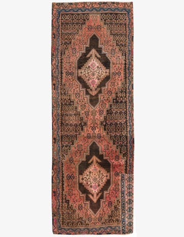 3' 5 x 9' 6 Hand Knotted Hamedan Persian Wool Runner Rug