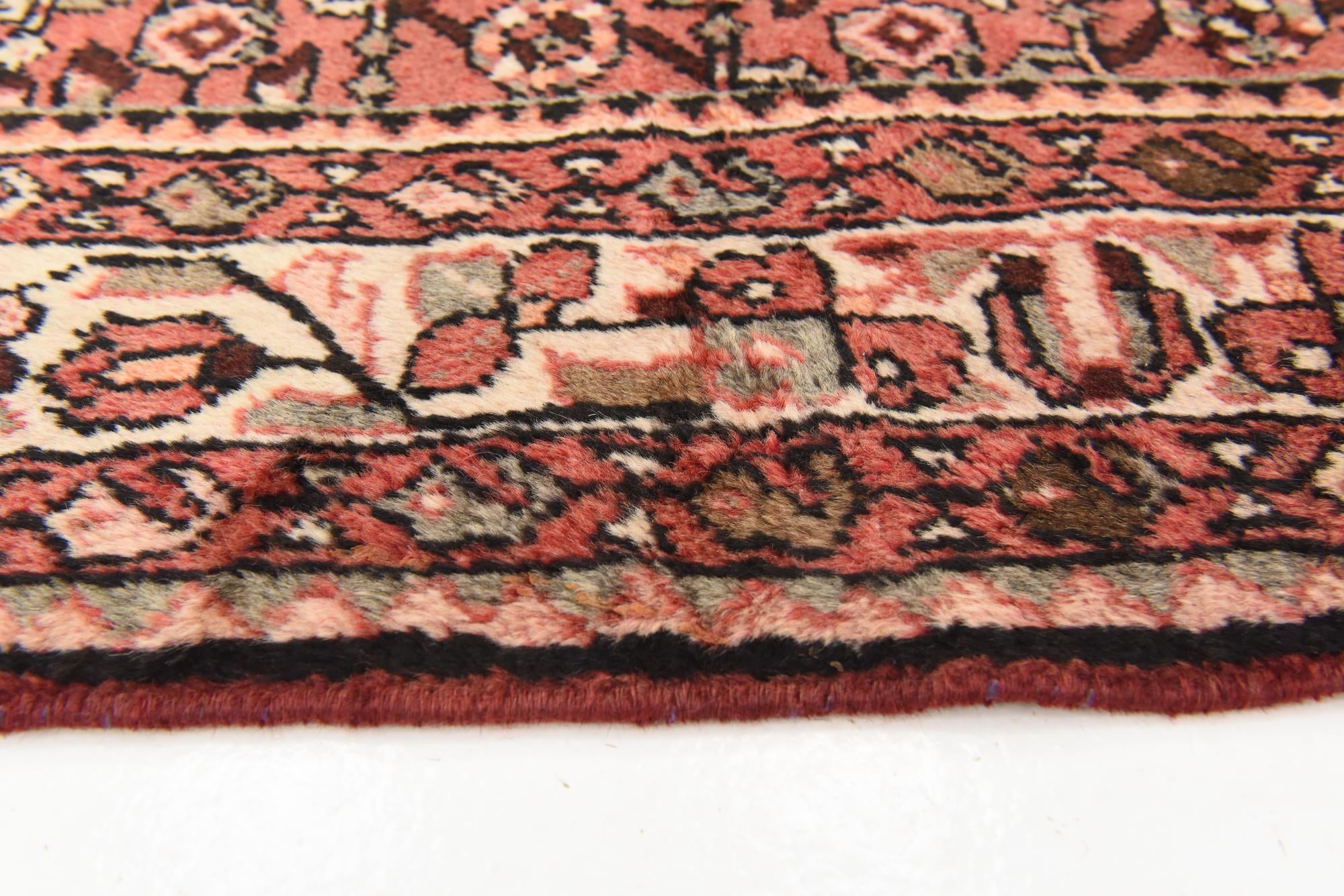 3' 6 x 9' 6 Hand Knotted Hossainabad Persian Wool Runner Rug