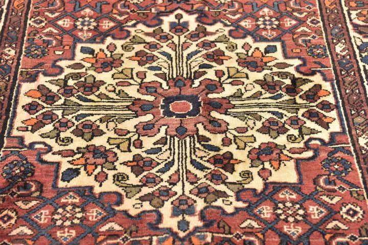 3' 7 x 10' 4 Hand Knotted Hossainabad Persian Wool Runner Rug