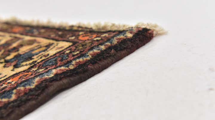 3' 7 x 10' 4 Hand Knotted Hossainabad Persian Wool Runner Rug