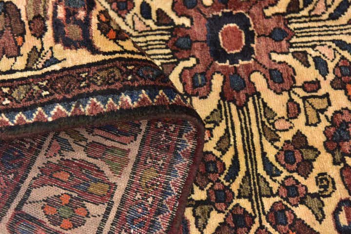 3' 7 x 10' 4 Hand Knotted Hossainabad Persian Wool Runner Rug