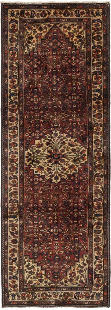 3' 7 x 10' 4 Hand Knotted Hossainabad Persian Wool Runner Rug