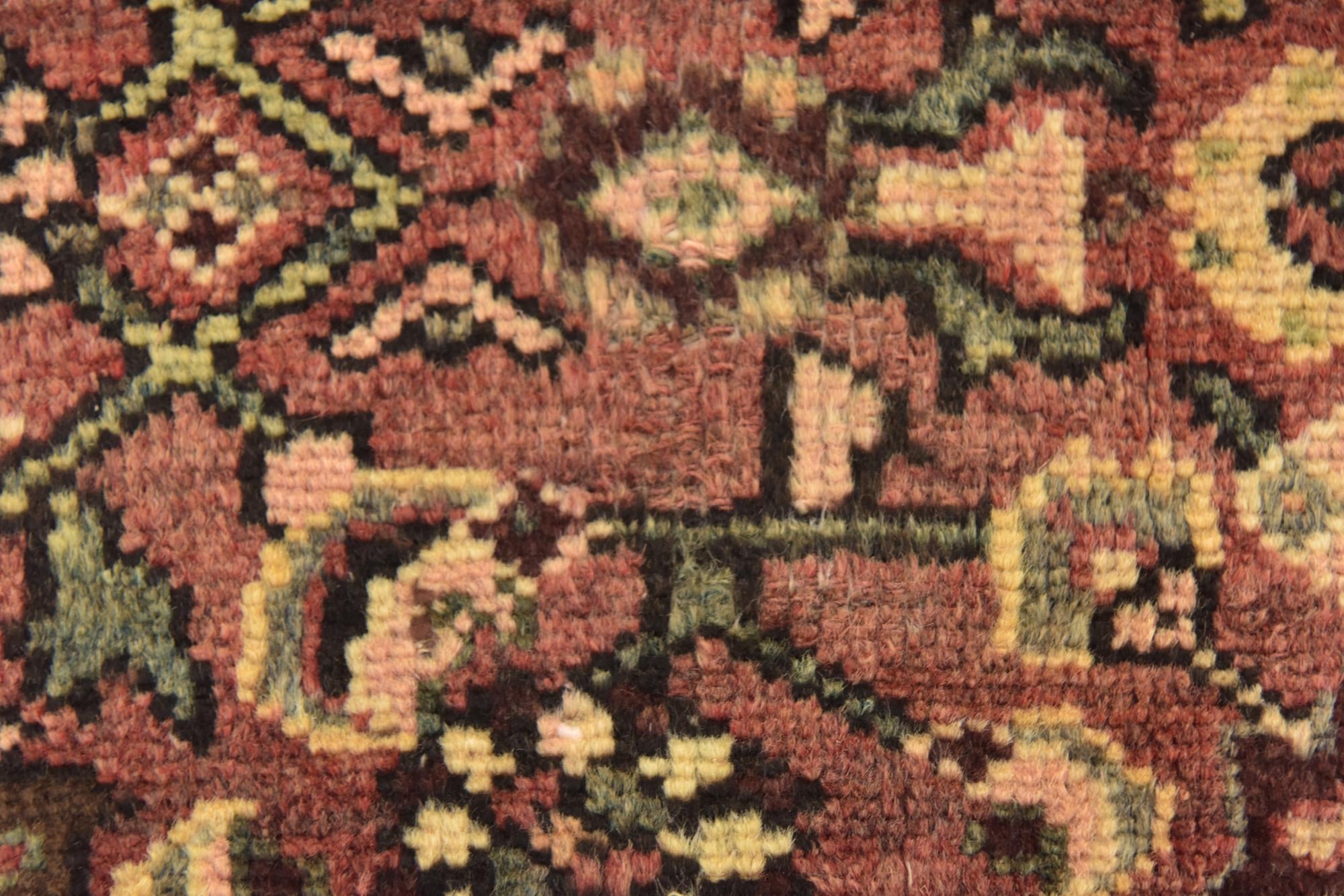4' x 10' 2 Hand Knotted Hossainabad Persian Wool Runner Rug