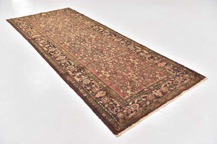 4' x 10' 2 Hand Knotted Hossainabad Persian Wool Runner Rug