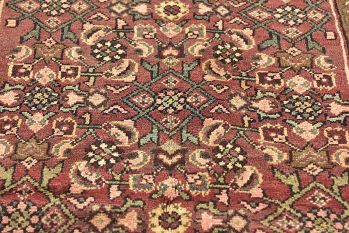 4' x 10' 2 Hand Knotted Hossainabad Persian Wool Runner Rug