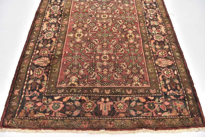 4' x 10' 2 Hand Knotted Hossainabad Persian Wool Runner Rug
