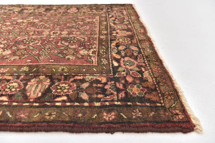 Detail image of 4' x 10' 2 Hand Knotted Hossainabad Persian Wool Runner Rug