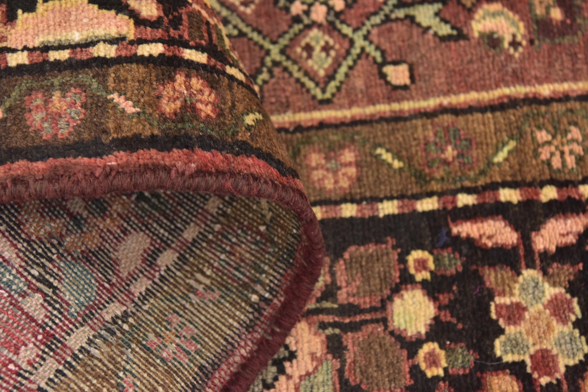4' x 10' 2 Hand Knotted Hossainabad Persian Wool Runner Rug
