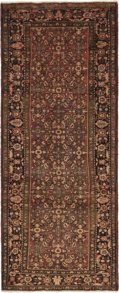 4' x 10' 2 Hand Knotted Hossainabad Persian Wool Runner Rug