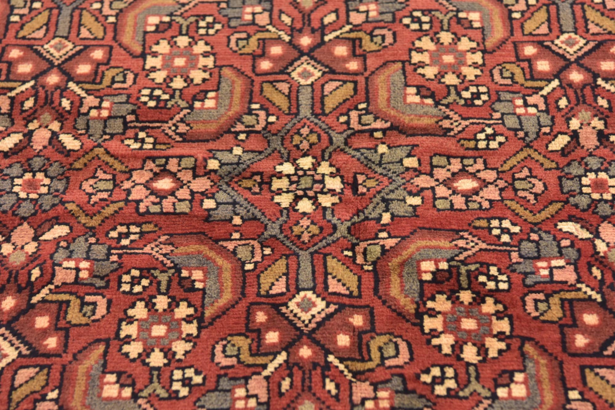 3' 6 x 10' 3 Hand Knotted Hossainabad Persian Wool Runner Rug
