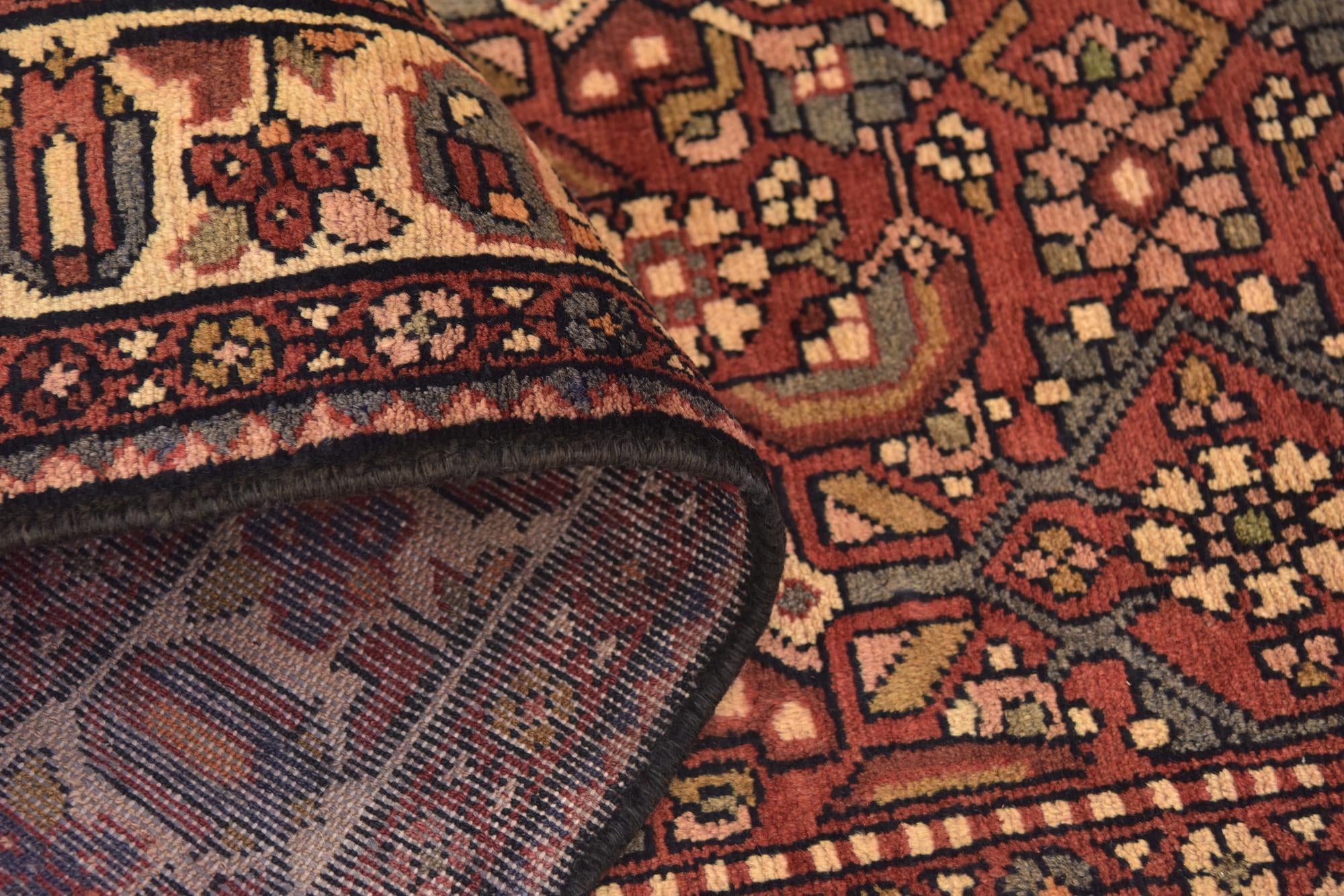3' 6 x 10' 3 Hand Knotted Hossainabad Persian Wool Runner Rug