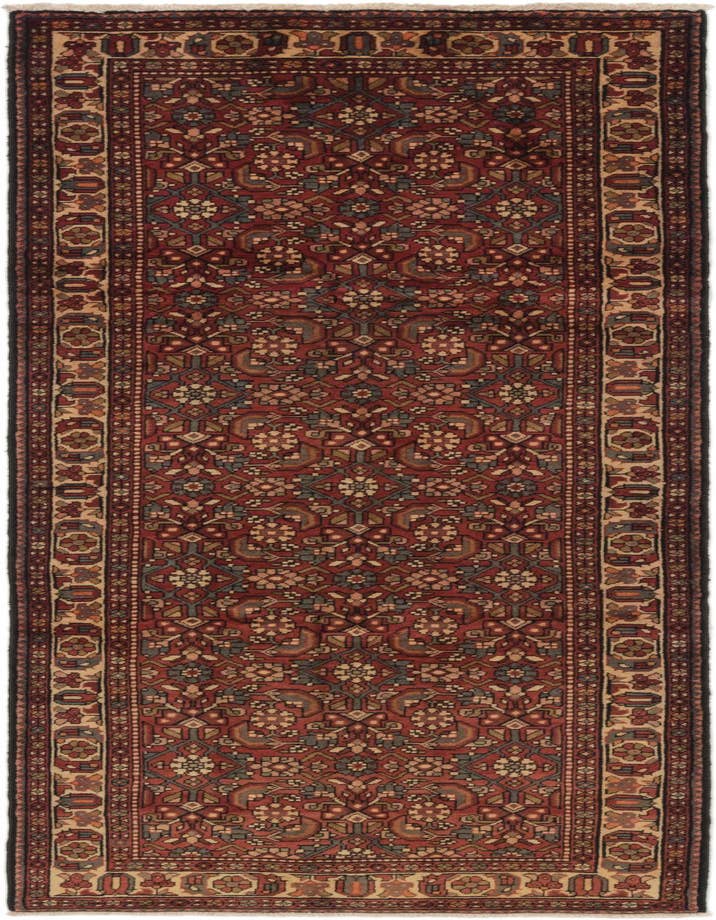 Detail image of 3' 6 x 10' 3 Hand Knotted Hossainabad Persian Wool Runner Rug