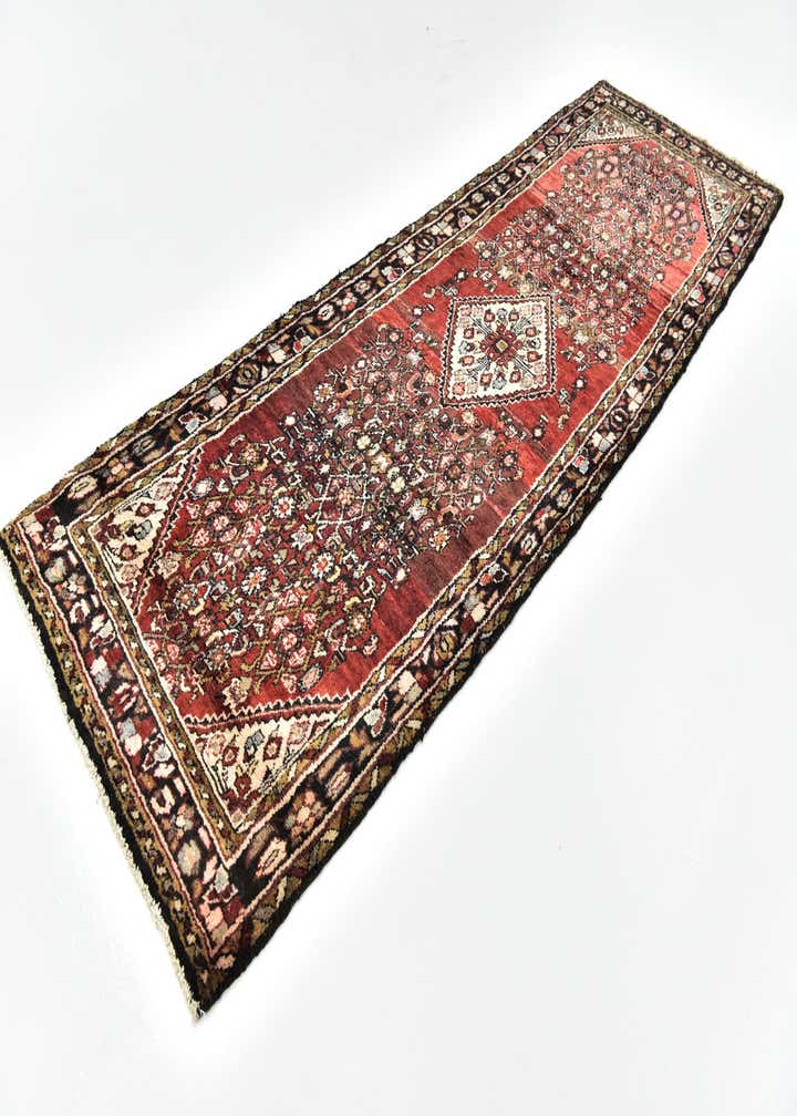 3' x 9' 2 Hand Knotted Hossainabad Persian Wool Runner Rug