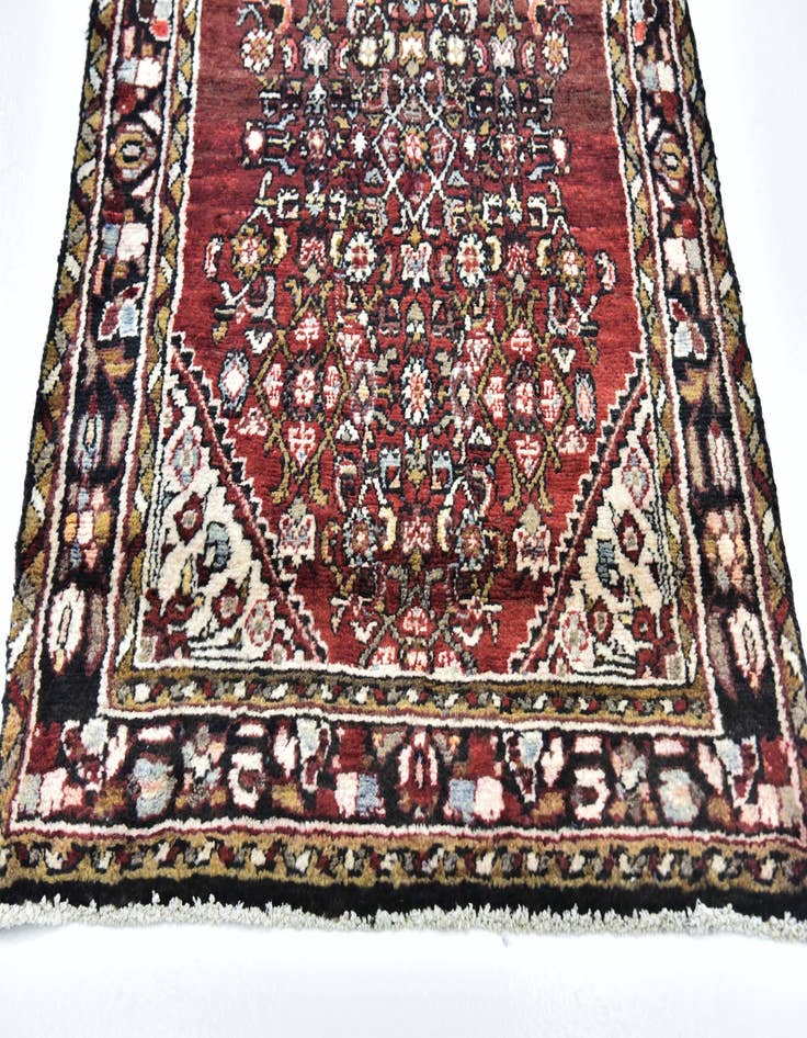 Detail image of 3' x 9' 2 Hand Knotted Hossainabad Persian Wool Runner Rug