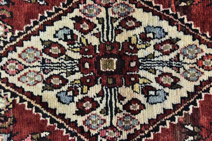 3' x 9' 2 Hand Knotted Hossainabad Persian Wool Runner Rug