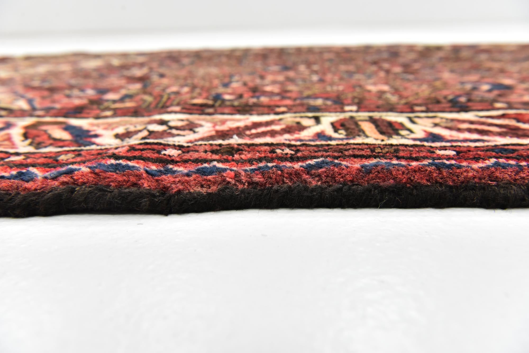 3' 5 x 10' 6 Hand Knotted Hossainabad Persian Wool Runner Rug