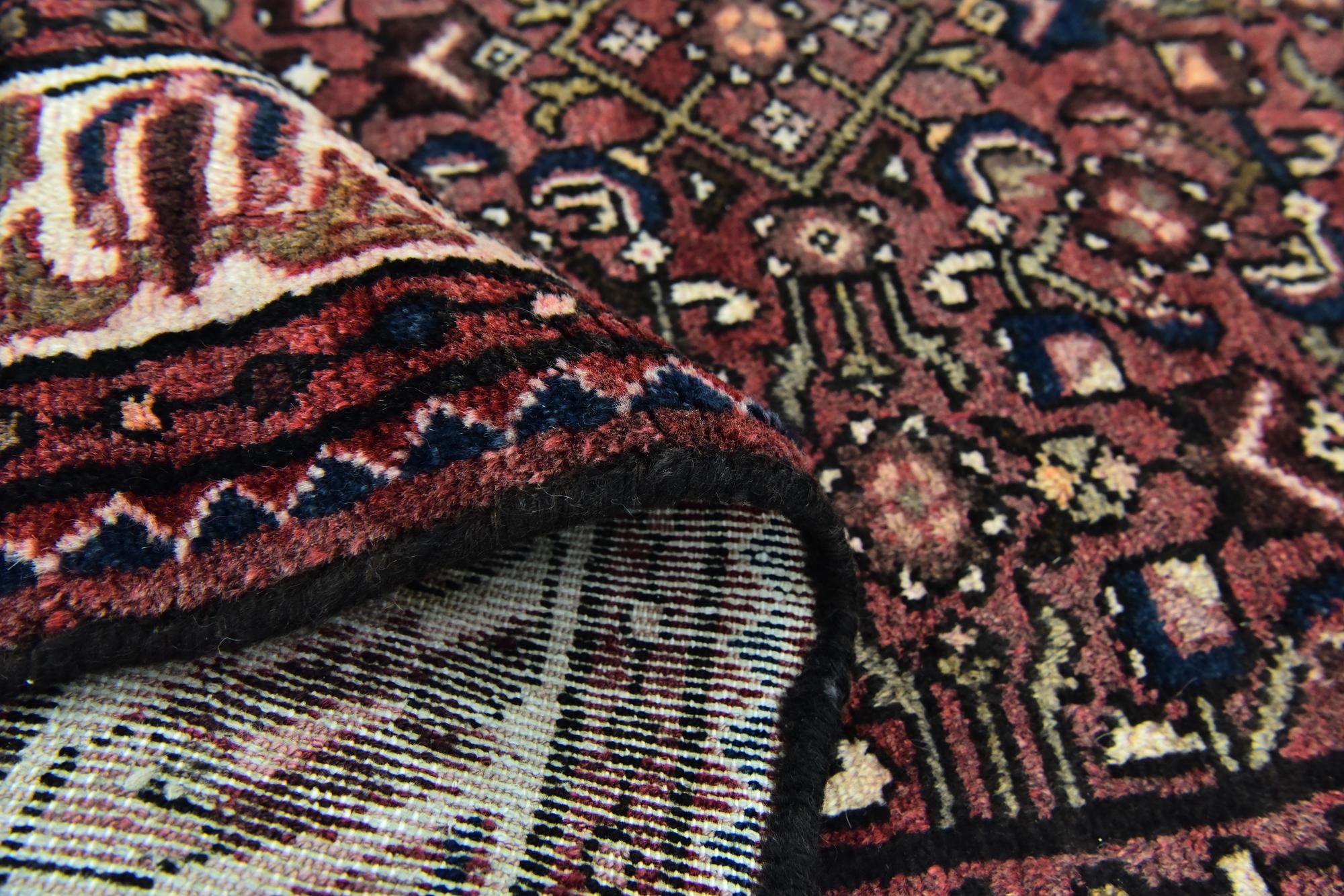 3' 5 x 10' 6 Hand Knotted Hossainabad Persian Wool Runner Rug
