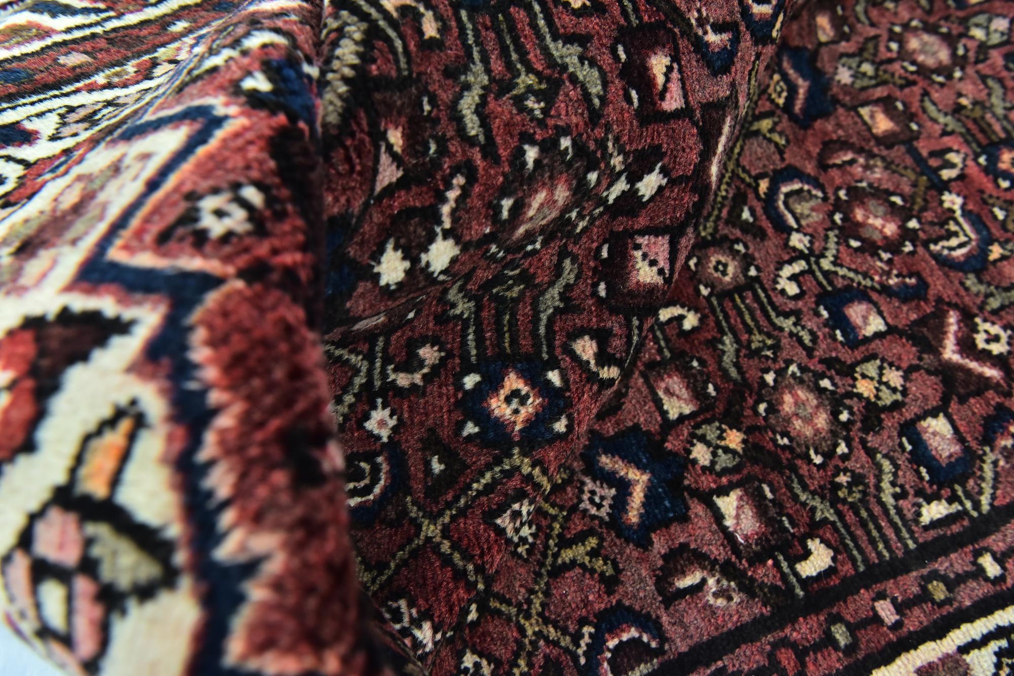 3' 5 x 10' 6 Hand Knotted Hossainabad Persian Wool Runner Rug