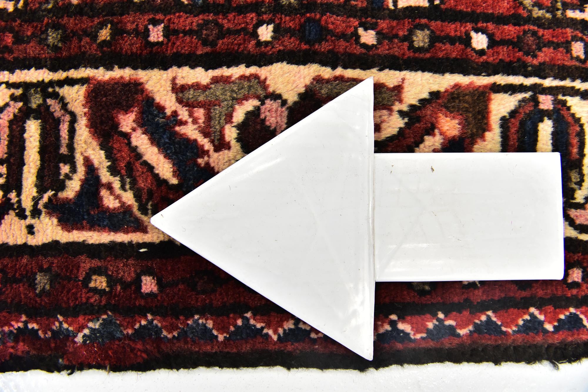 3' 5 x 10' 6 Hand Knotted Hossainabad Persian Wool Runner Rug