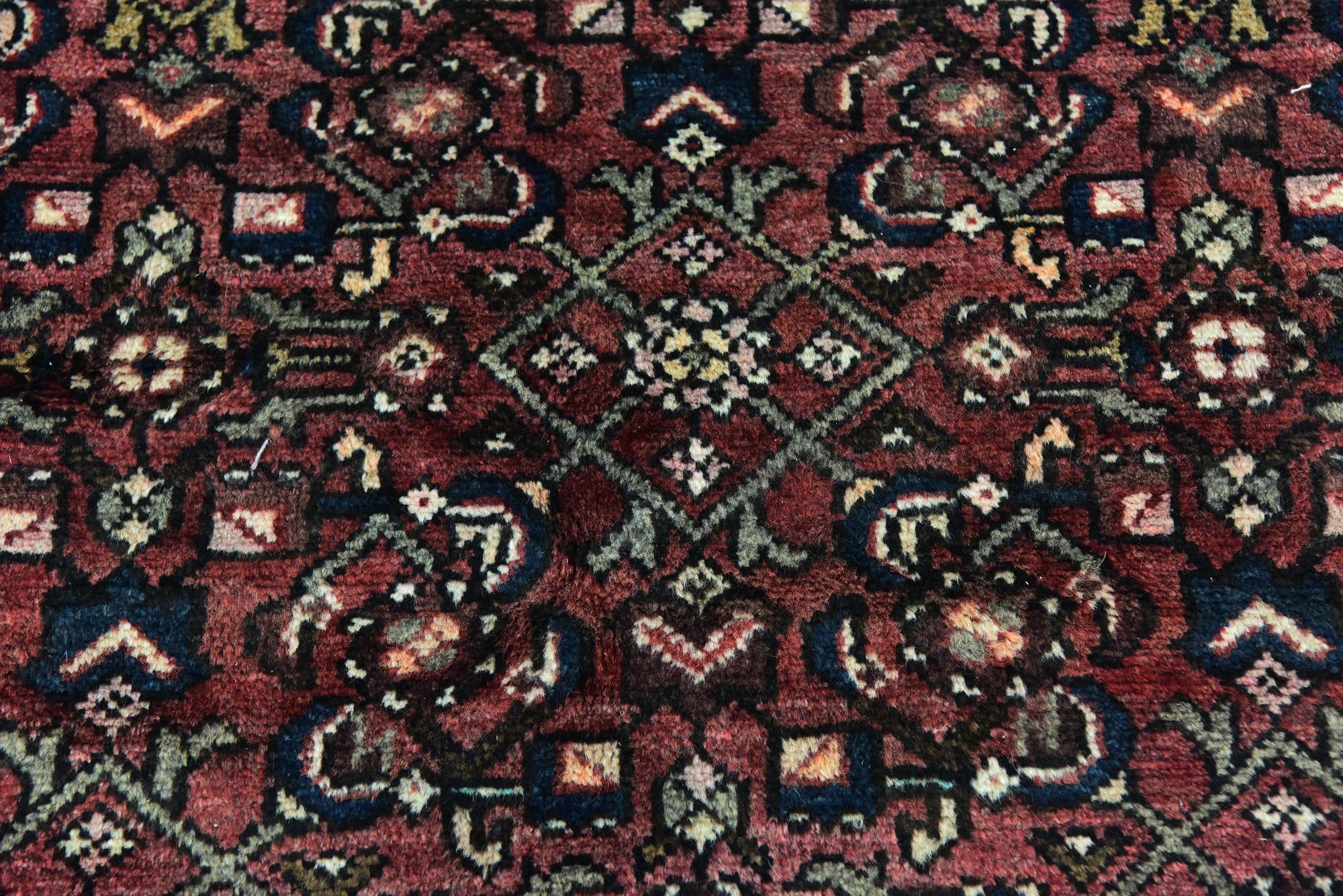3' 5 x 10' 6 Hand Knotted Hossainabad Persian Wool Runner Rug