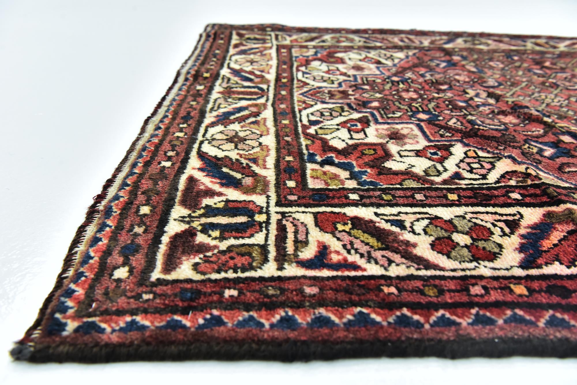 3' 5 x 10' 6 Hand Knotted Hossainabad Persian Wool Runner Rug