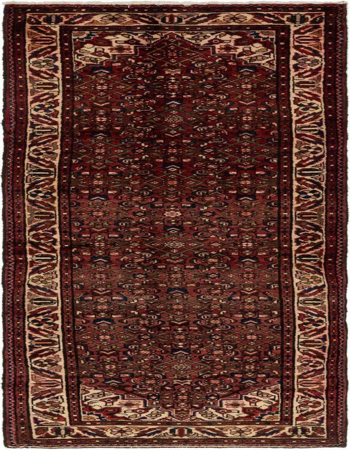 Detail image of 3' 5 x 10' 6 Hand Knotted Hossainabad Persian Wool Runner Rug