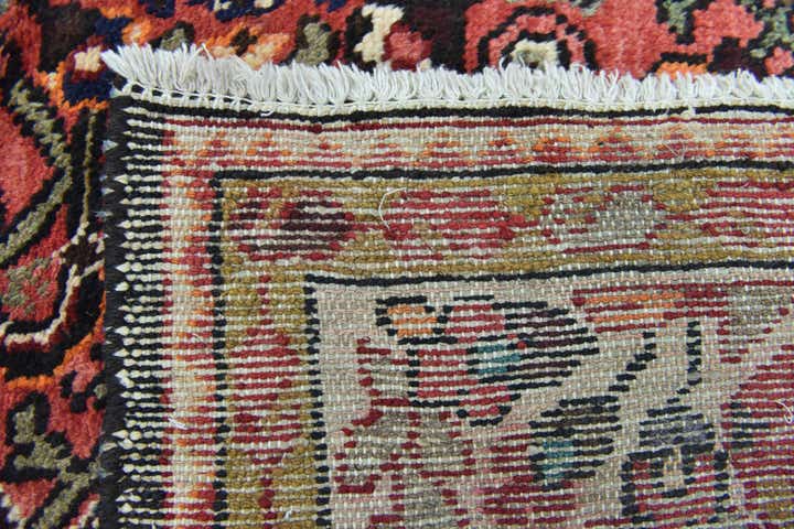 4' 7 x 10' 6 Hand Knotted Hossainabad Persian Wool Runner Rug