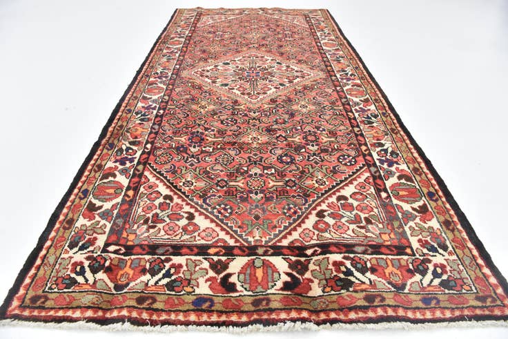 Detail image of 4' 7 x 10' 6 Hand Knotted Hossainabad Persian Wool Runner Rug