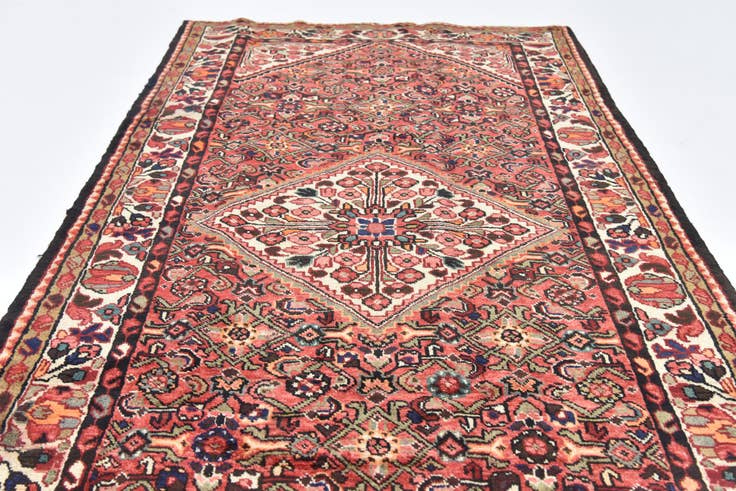 Detail image of 4' 7 x 10' 6 Hand Knotted Hossainabad Persian Wool Runner Rug