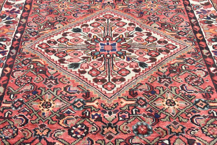 4' 7 x 10' 6 Hand Knotted Hossainabad Persian Wool Runner Rug